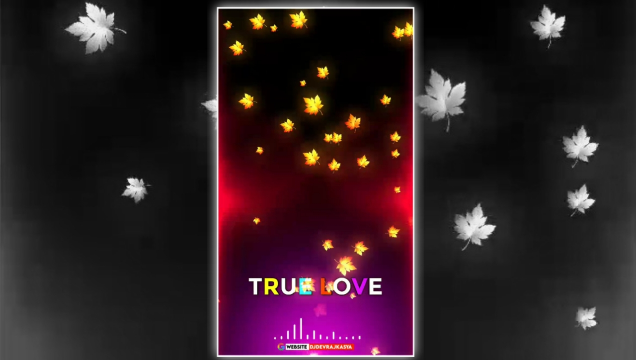 True Love Golden Leaf Effect Full Screen Avee Player Visualizer Template Download Free